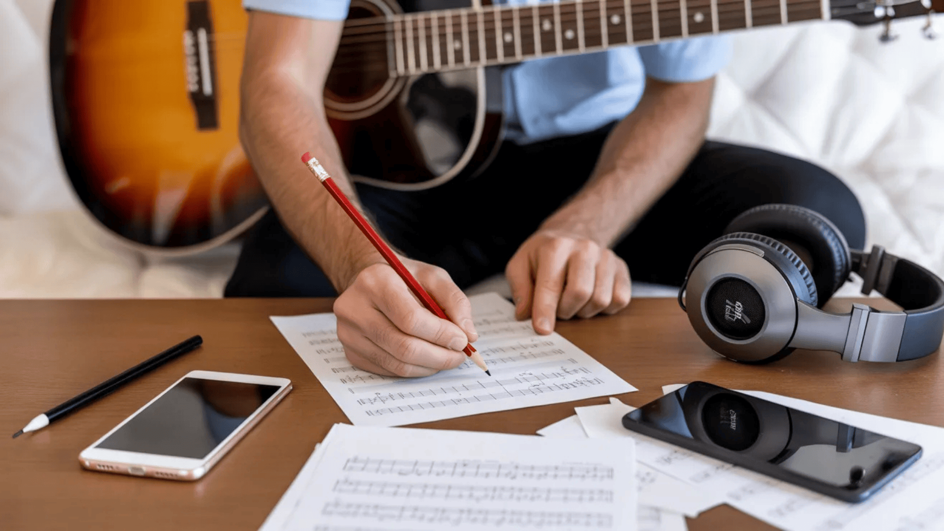 a songwriting writing music